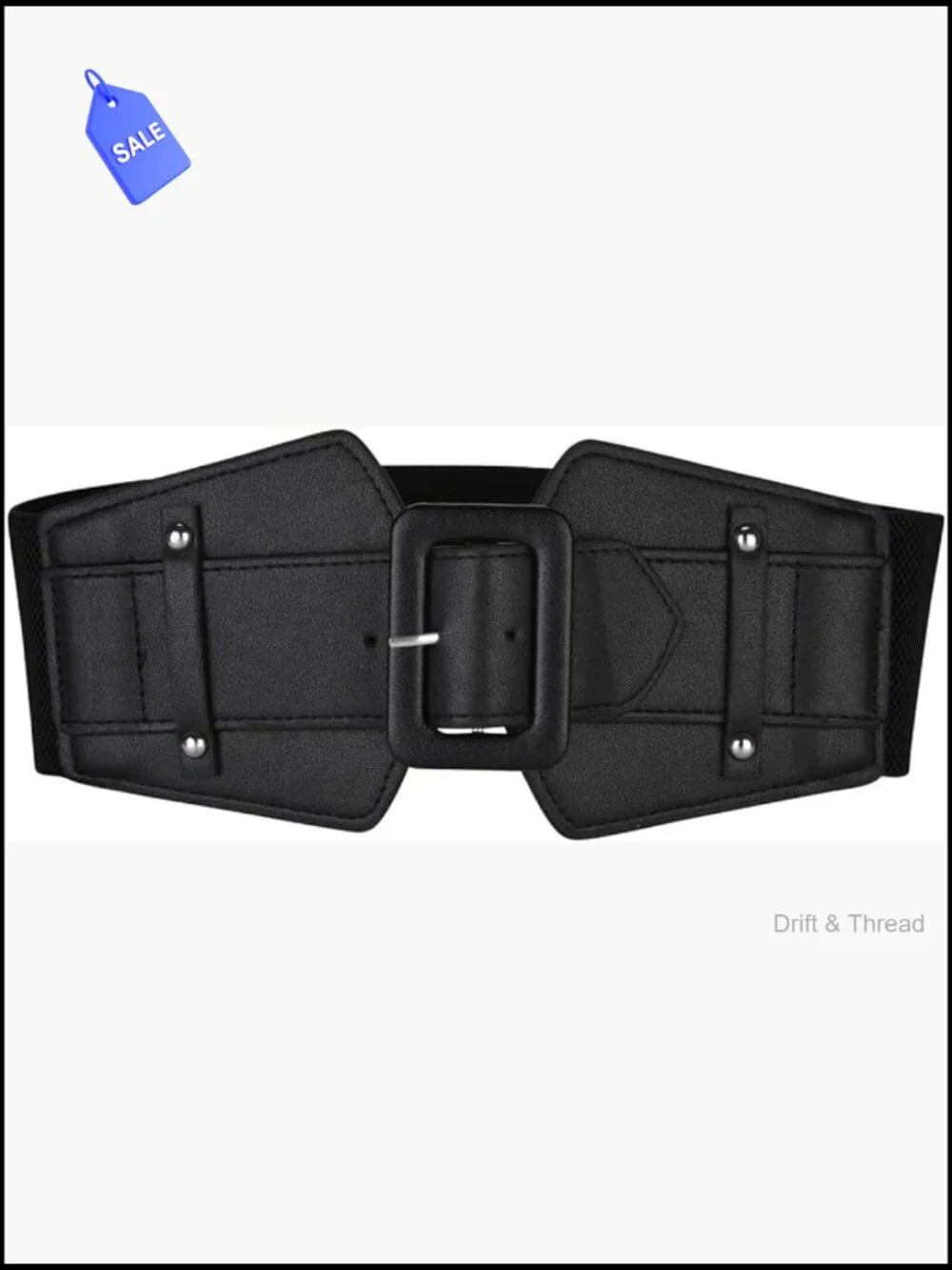 Thick Stretchy Retro Chunky Buckle Wide Leather Cinch Belt for Jeans Dresses